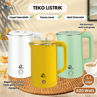 PPLUS  Teko Listrik 600W 2,3L Pemanas Air Listrik Water Heater Kettle Listrik,Teko Listrik Stainless 2,3L