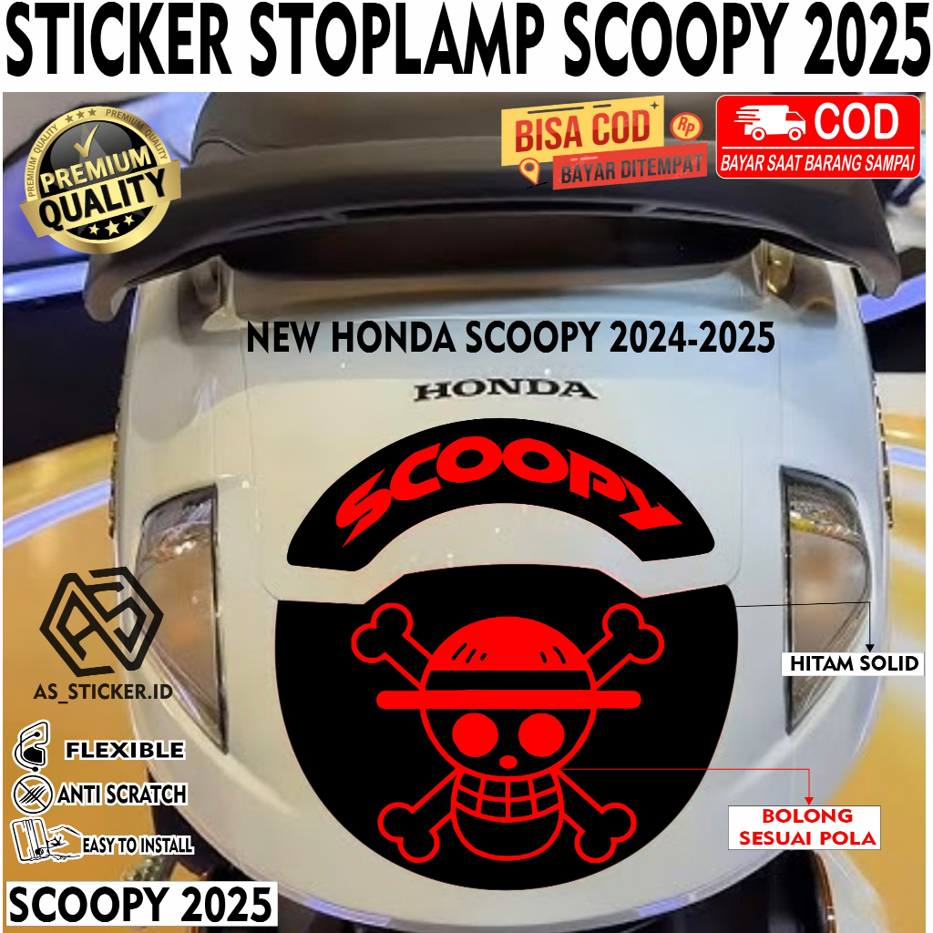 สติ๊กเกอร์ตัด STOPLAMP SCOOPY 2025 / สติ๊กเกอร์ตัดใหม่ SCOOPY REAR LIGHT VARIATIONS 2025