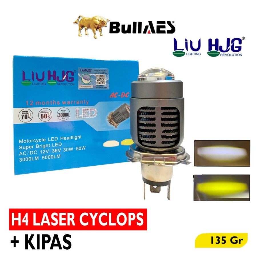 H4 LASER Hi Loo Beam H4 Cyclops 30 วัตต์ HJG พัดลมหลอดไฟ Led