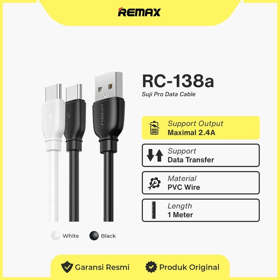 REMAX SUJI PRO TYPE-C FAST CHARGING 2.4A DATA CABLE RC-138A