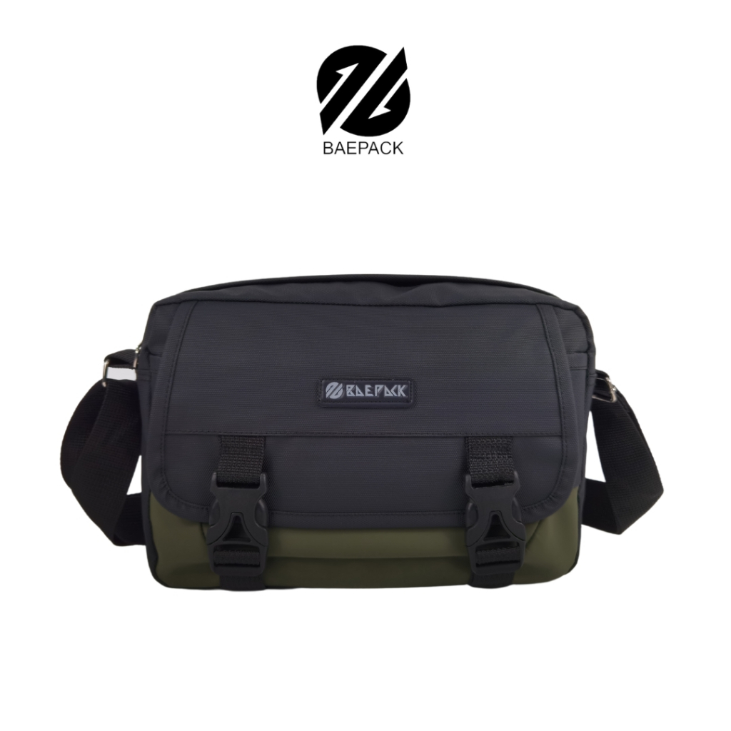Hitam Baepack ผู้ชายกระเป๋าสะพายกันน้ํา Devano สีดํา x Army Original Multifunctional Messenger กระเป