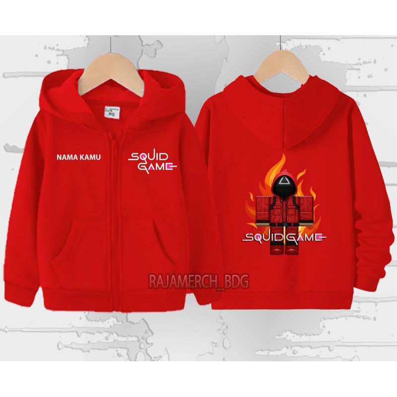 ปลาหมึกเกม SQUID GAME CHILDRENS ZIPPER HOODIE JACKET