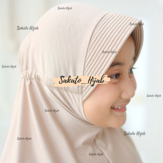 Bergo Serut Anak (SD) | Jilbab Instan Serut Spandex Jersey I Bergo Serut Jokowi I Bergo Serut Adiba