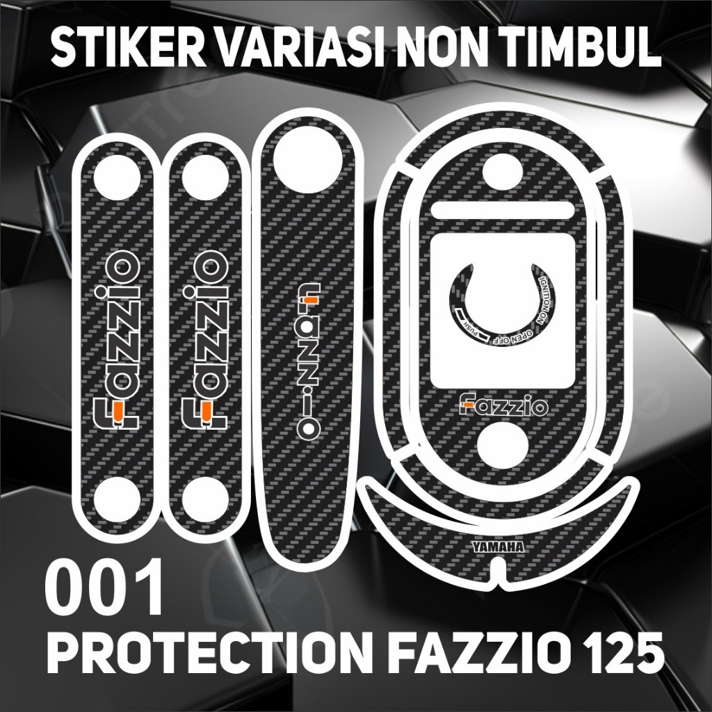 Yamaha Fazzio 125 Hybrid 2022 - 2024 body Lock Speedometer Frame Sticker Package Carbon Motif Variations ARS002 NON-TIMBUL