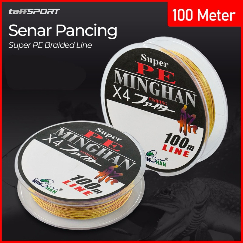 TaffiSPORT MINGHAN สายตกปลาถัก Super PE 100M 0.8 - X4 - ไม่มีสี
