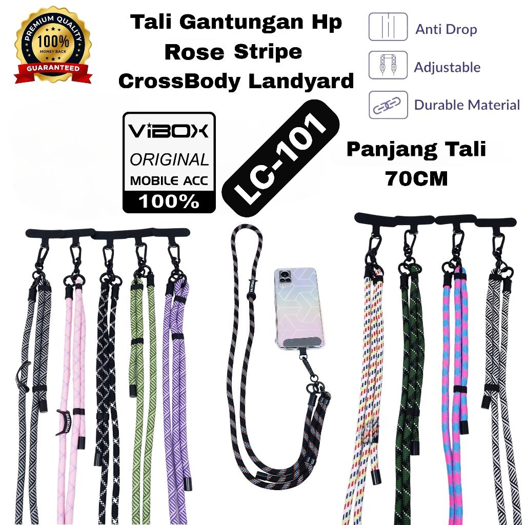 HP GANTUNGAN Vibox LC-101 Rose Stripe CrossBody Lanyard Premium Universal แฟชั่นโทรศัพท์คอปรับ [MPG]