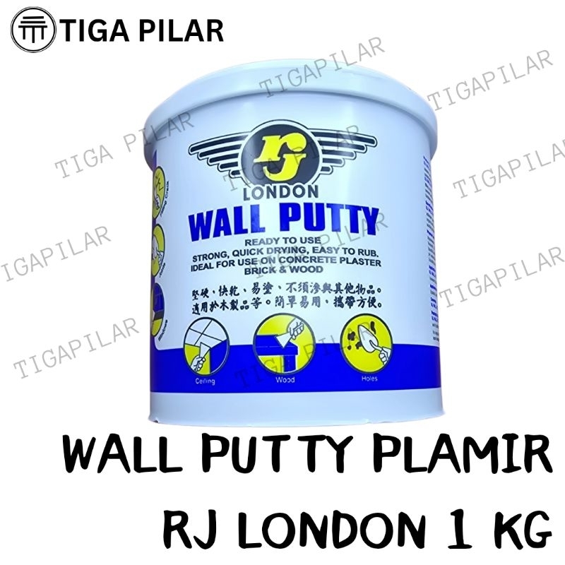WALLPUTY 1KG RJ LONDON WALL PutTY WALL PLASTER ไม้ PUTTY ASBESTOS CONCRETE CEMENT 1KG