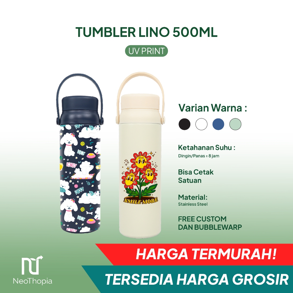 แก้วน้ําแบบกําหนดเอง LINO 500ml Fullprint Uv Print Full Color Free Design / ของที่ระลึก / โปรโมชั่น