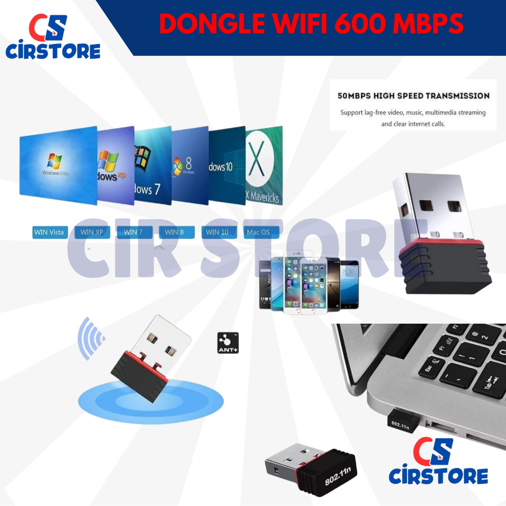 600mbps WIFI ความเร็ว Dongle, อะแดปเตอร์ USB WIFI สําหรับแล็ปท็อปพีซีโน้ตบุ๊ค Macbook ETC, อะแดปเตอร