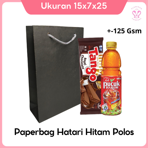ถุงกระดาษ HATARI SIZE 15x25 PLAIN BLACK PAPER BAG สําหรับ WAFER TANGO และ PUCUK TEA / ถุงกระดาษปาร์ต