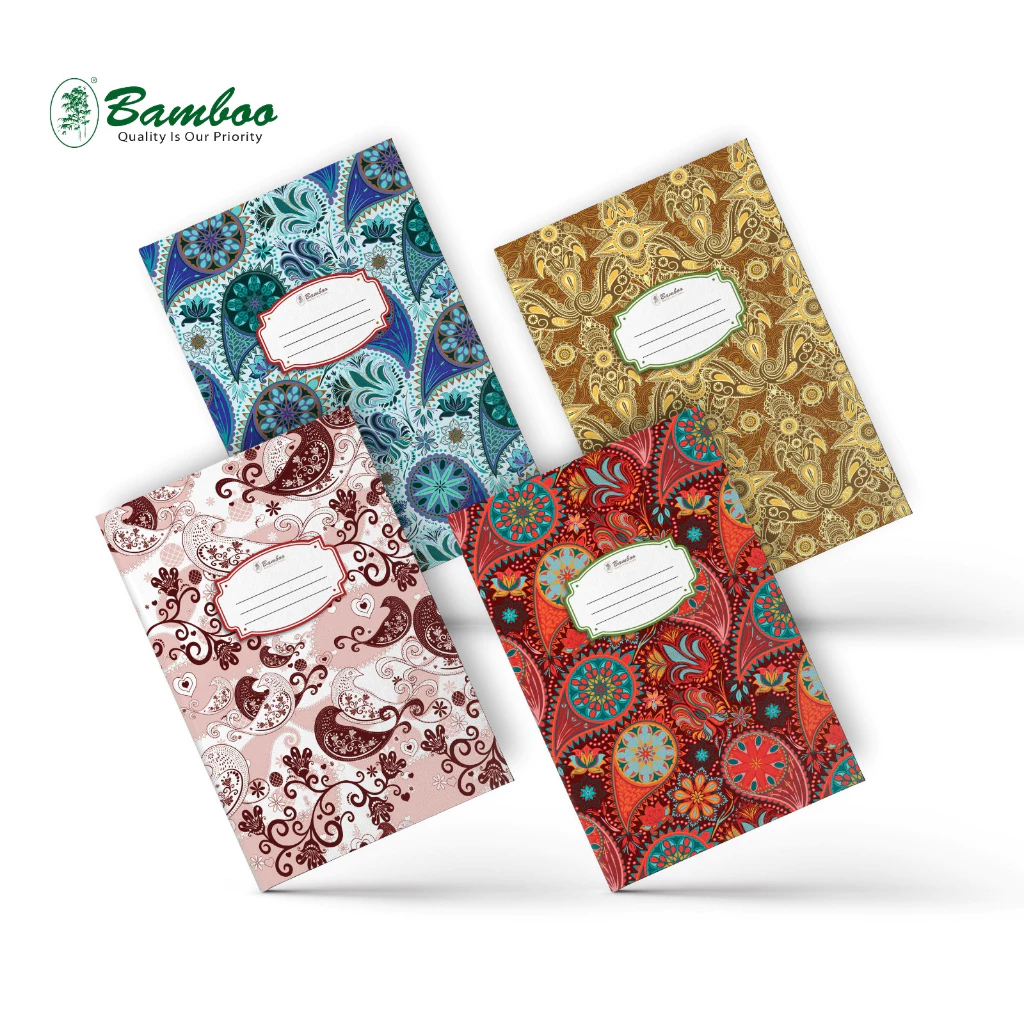 Bamboo Hard Cover Line Folio Book (F4) - Batik Series 80 Lbr