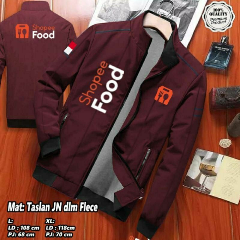 ใหม่ล่าสุด RUBBY DRIVER SHOP_FOOD JACKET / SHOPEEFOOD JACKET / CUSTOM SCREEN PRINTED JACKET สําหรับผู้ชายและผู้หญิง / รถจักรยานยนต์ JACKET / COURIER JACKET