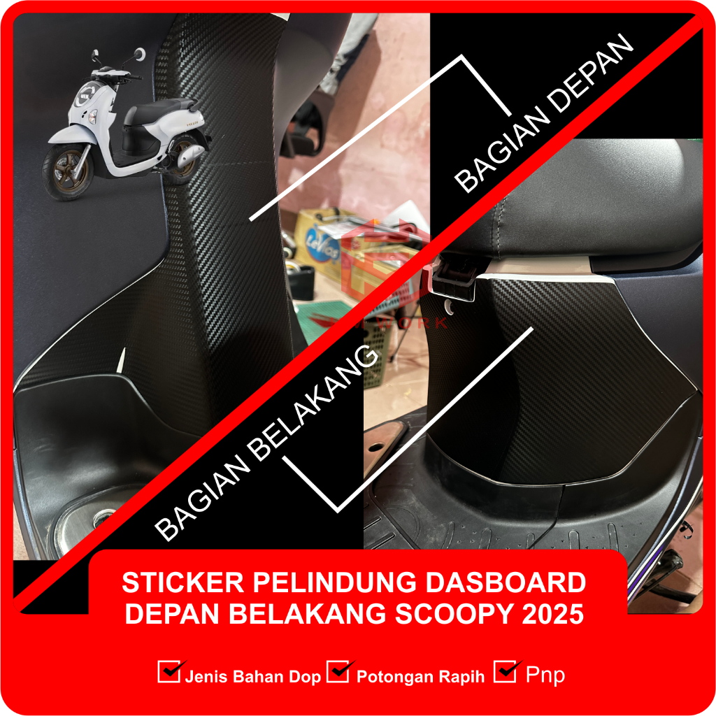 สติ๊กเกอร์หน้าและหลัง DASHBOARD SCOOPY NEW 2025
