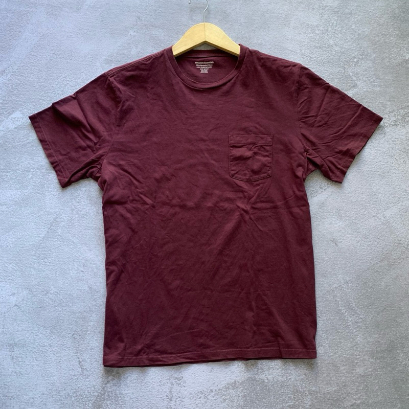 เสื้อยืดกระเป๋า Amazon esentials สีมังคุด ป้ายยาว ครบ