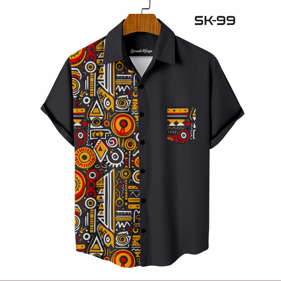 Kemeja Modern Tribal เสื้อเชิ้ตลําลอง SK-99