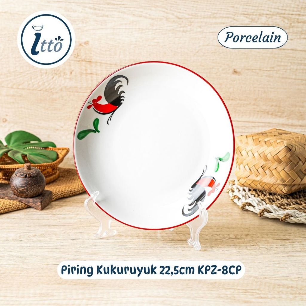 Kukuruyuk Rooster Plate 22.5cm Kopin KPZ-8CP Porcelain Ceramic