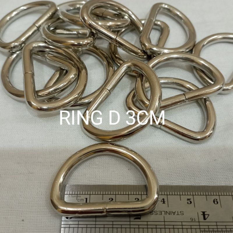 3CM TICK NICKEL D RING (1 ชิ้น) // อุปกรณ์เสริมกระเป๋า // อุปกรณ์เสริม