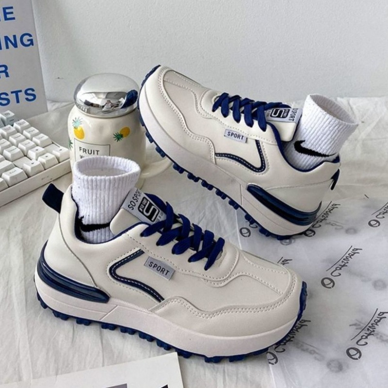 •GUMMY• SP1843 รองเท้าผ้าใบลําลอง Forrest Gump กันลื่นสีขาวสําหรับผู้หญิงเกาหลีสบาย Soft Sole