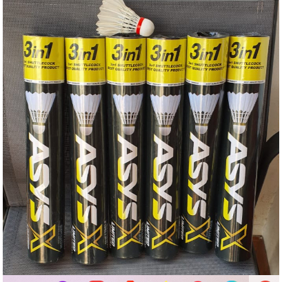 SHUTTLECOCK KOK BADMINTON ASYS X พิเศษ 3 ใน 1 สีดําสีเหลืองต้นฉบับ