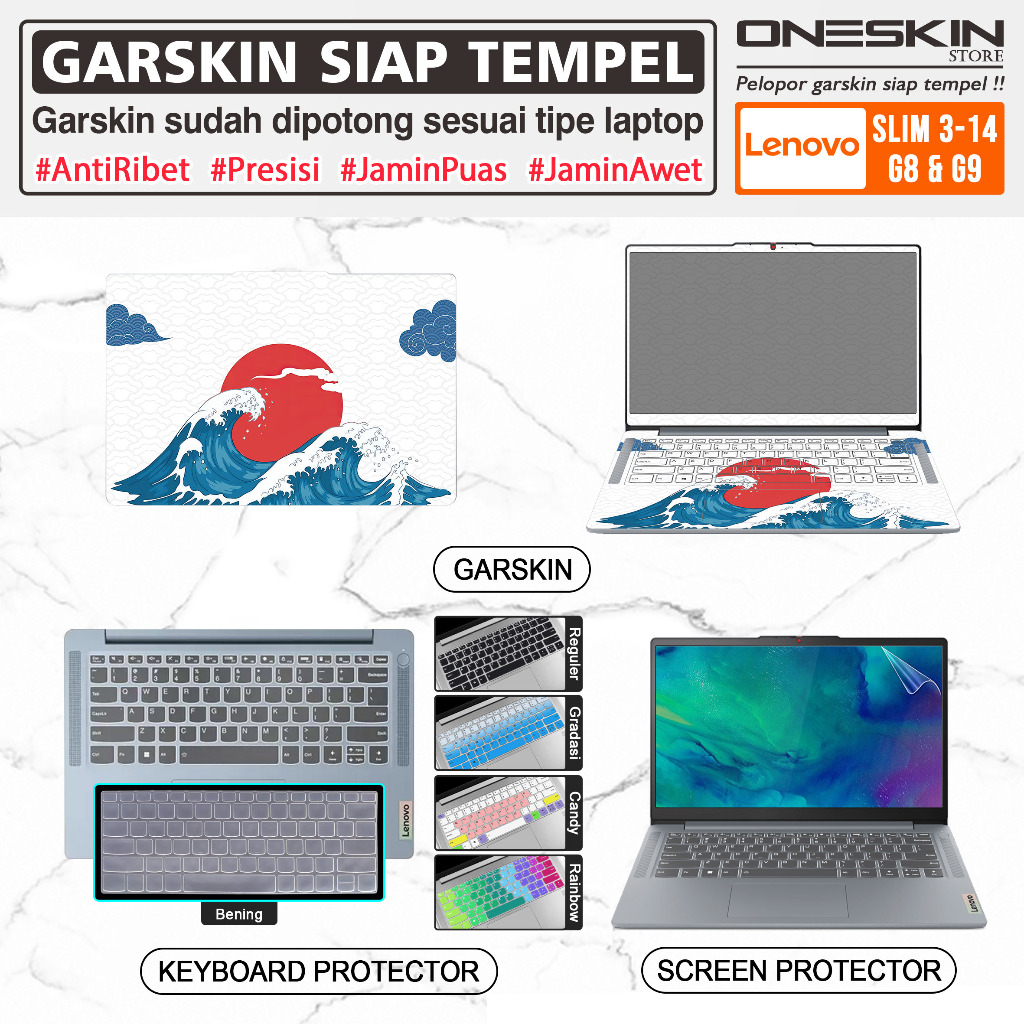 Garskin สติกเกอร์แล็ปท็อปป้องกันหน้าจอแป้นพิมพ์ Lenovo IdeaPad Slim 3 3i-14 14IRU9 Gen 9 ภาพเต็มร่าง