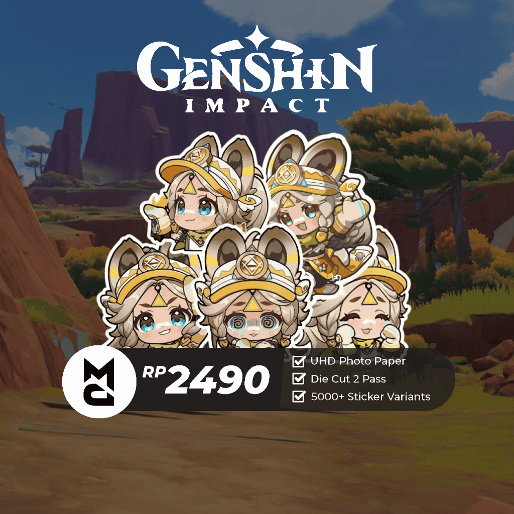 Genshin Impact Kachina สติกเกอร์ไวนิลกันน้ําสติกเกอร์อะนิเมะความงามน่ารัก HP