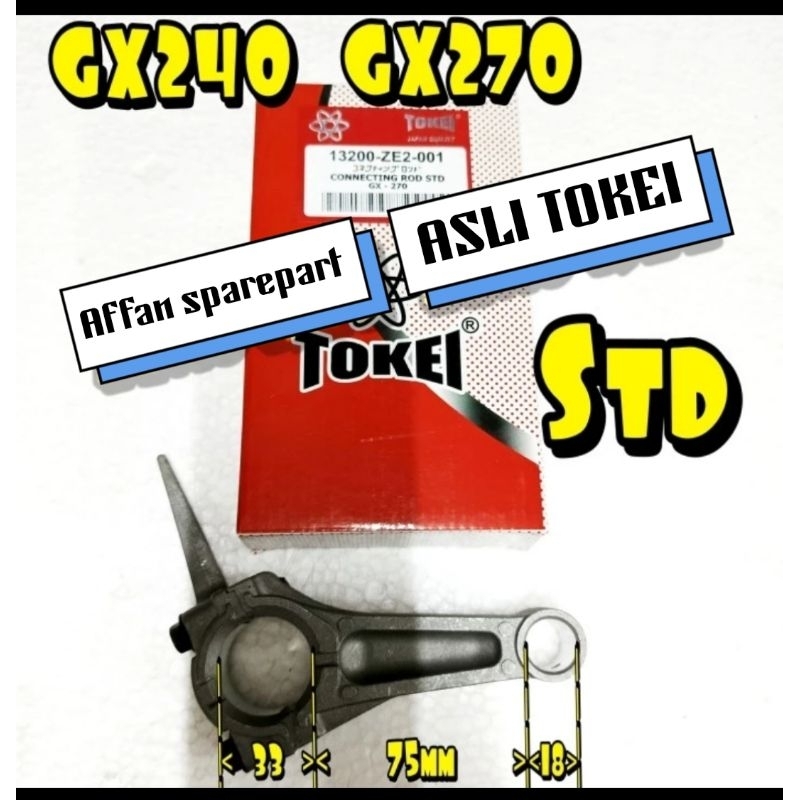 MESIN GX 240 / GX 270 STD CONNECTION ROD HONDA ENGINE SEHER (9 HP) ORIGINAL TOKEI