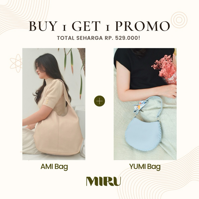 B1G1 : AMI + YUMI | กระเป๋าสะพาย Totebag กระเป๋าผู้หญิง