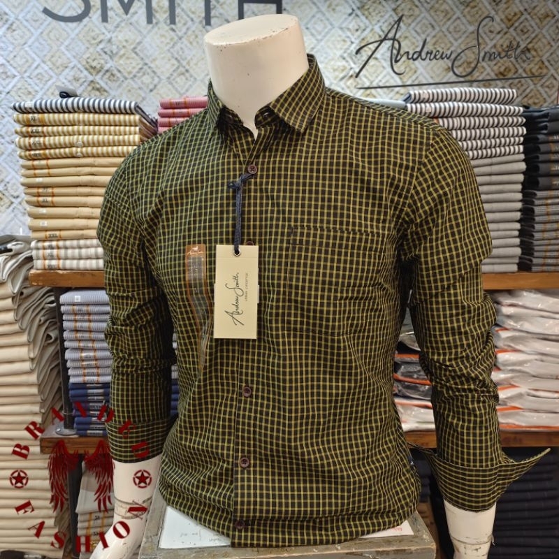 KEMEJA ANDREW SMITH BIP50 เสื้อแขนยาว AKAJS0245J 07F สีเหลือง GRENISH