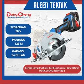 Mesin Gergaji Kayu DONGCHENG DCMY125 Z Brushless Cordless Circular Saw Baterai 125mm Dong Cheng