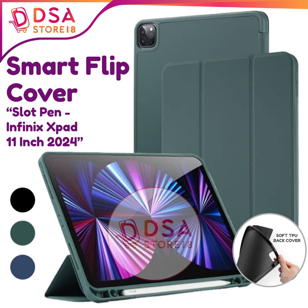 เคส Infinix XPad 20 11" / Infinix XPad 20/Xpad 11 นิ้วซิลิโคนแบบฝาพับยืนพร้อมช่องเสียบปากกา