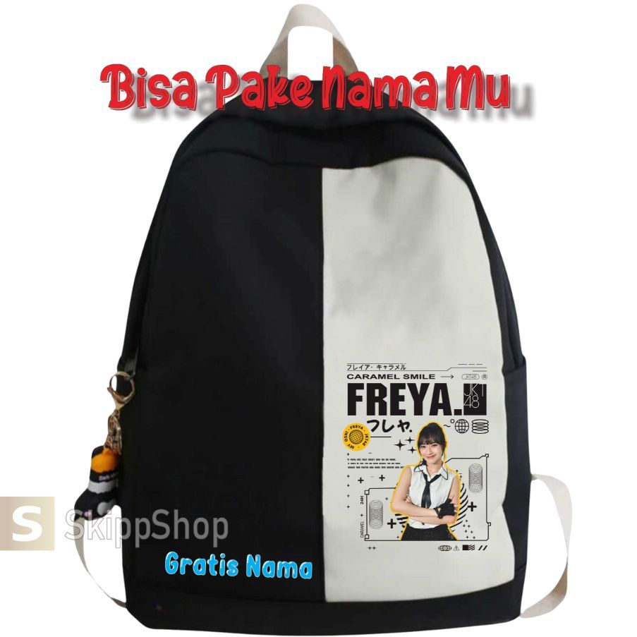 JKT48 Freya นําเข้ากระเป๋านักเรียนสําหรับเด็กและผู้ใหญ่ JKT 48 ภาพ Drawstring Sling JKT48 ฟรี NAME