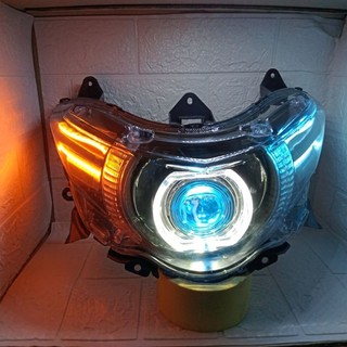 REFLEKTOR LAMPU DEPAN YAMAHA SOUL GT 115 | XEON GT 125 MODEL CUSTOM BILED ALA 4,5  INCH ALIS RUNNING