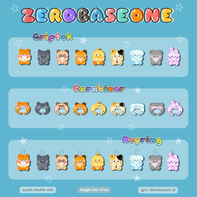 GRIPTOK, KEYRING, CARABION ZERONI zb1 อะคริลิกเป็นศูนย์