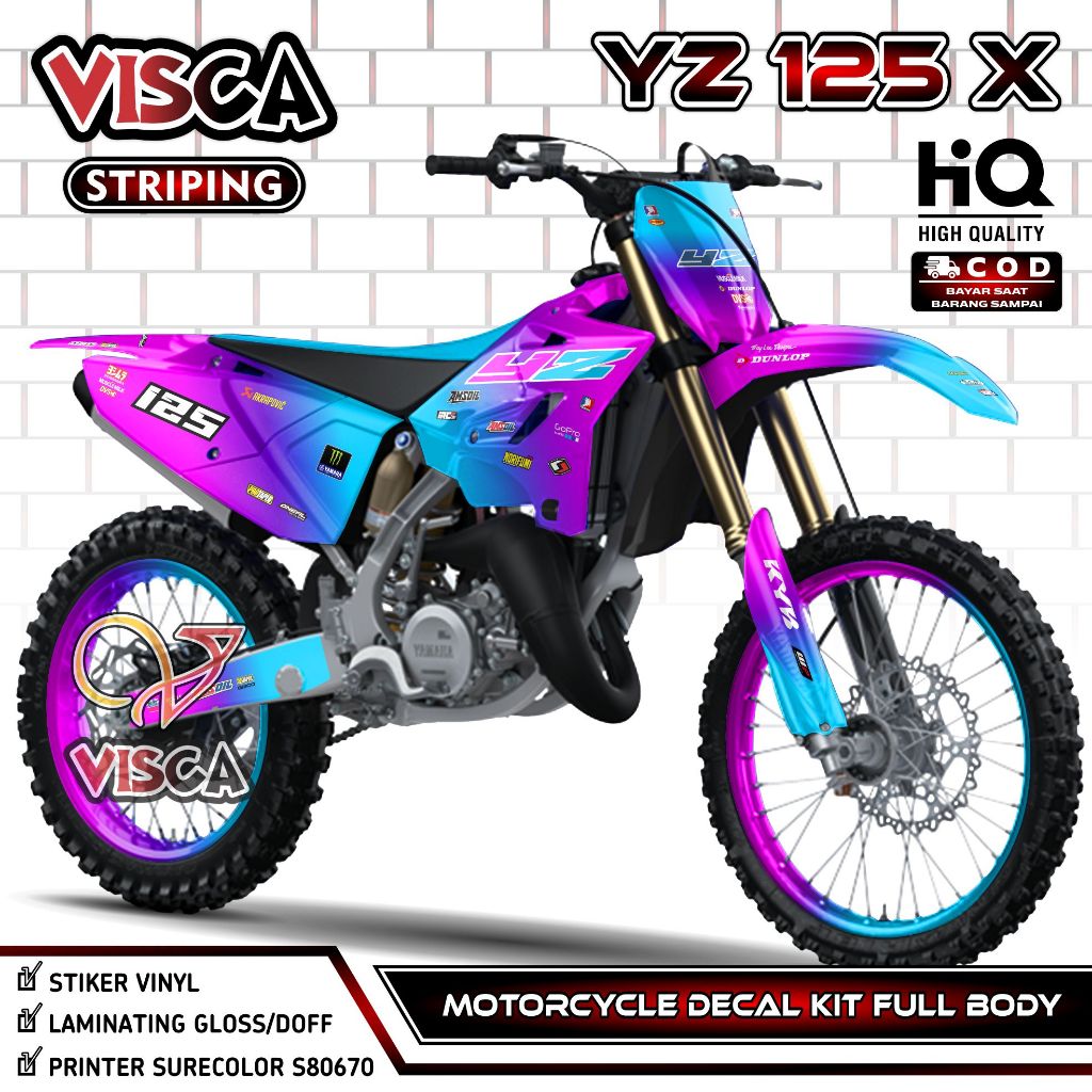 Decal YZ 125 X 2022 Full Body - YZ 125X Fullbody Sticker - YZ 125 2022 Decal - YZ 125X Striping Cham