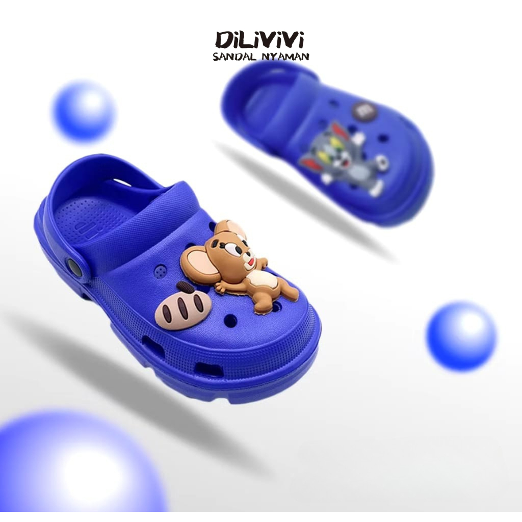 DIVIVI 805GH-1 | รองเท้าแตะ Baim Boys Jibbitz Tom Jerry ไซส์ 24-35