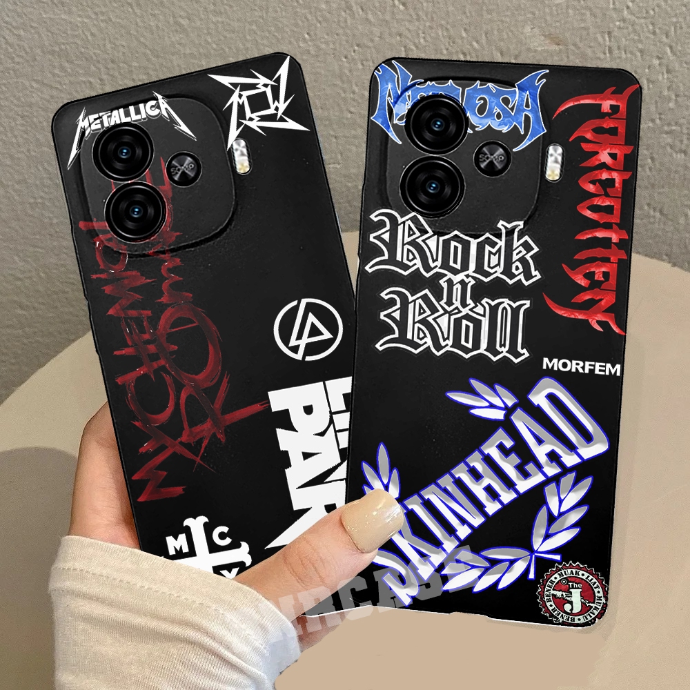 เคส Vivo IQOO Z9 Z7X Z9X Y21 Y15S Y01 V17 PRO V19 Y12 Y15 Y17 Y18 Y03 Metal Band Motif การพิมพ์ Soft