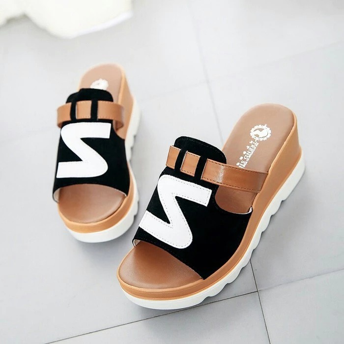 HITAM QUALITYผู้หญิงWEDGESสีดําWDDING MEDANคลิปW7Q2 ผู้ใหญ่ผู้หญิงสบายๆBEAUTIFUL LUXURY PARTYสไตล์เก