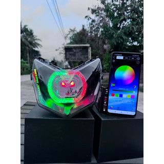 LAMPU BILED MATRIK SUPRA X 125 BATMAN SHOURD AKRILIK 4,5 RGB SETELAN APLIKASI