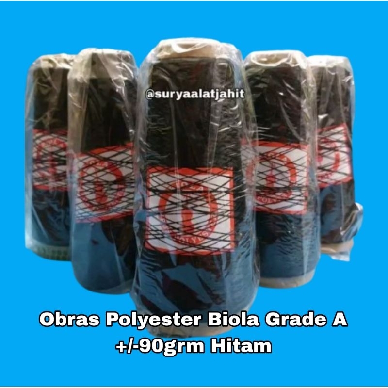 เกรด A ไวโอลิน Overlock ±90gm สีดํา (1 แพ็ค @ 6 ม้วน) = rp. 40,000| 6ม้วน