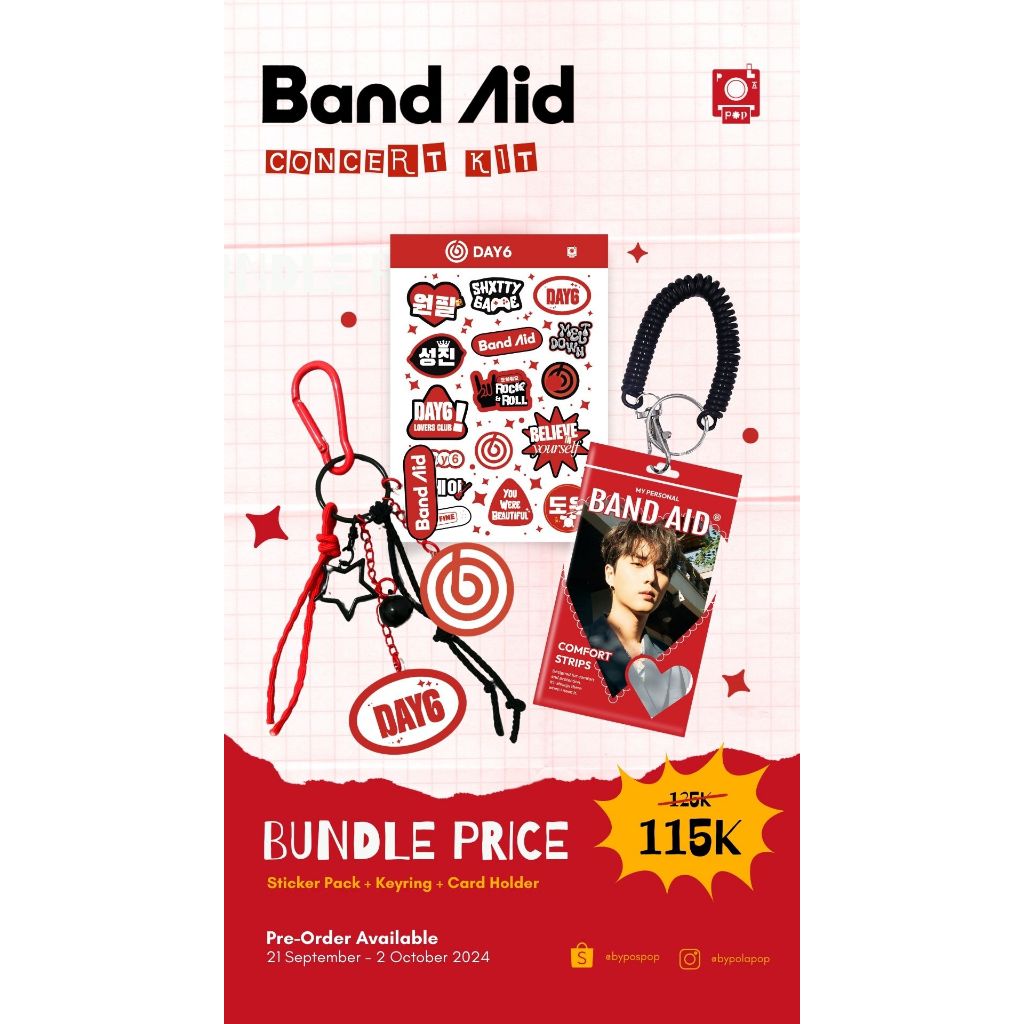 ชุดคอนเสิร์ต Band Aid Day6 / พวงกุญแจ / Cahol / สติ๊กเกอร์ / Day6