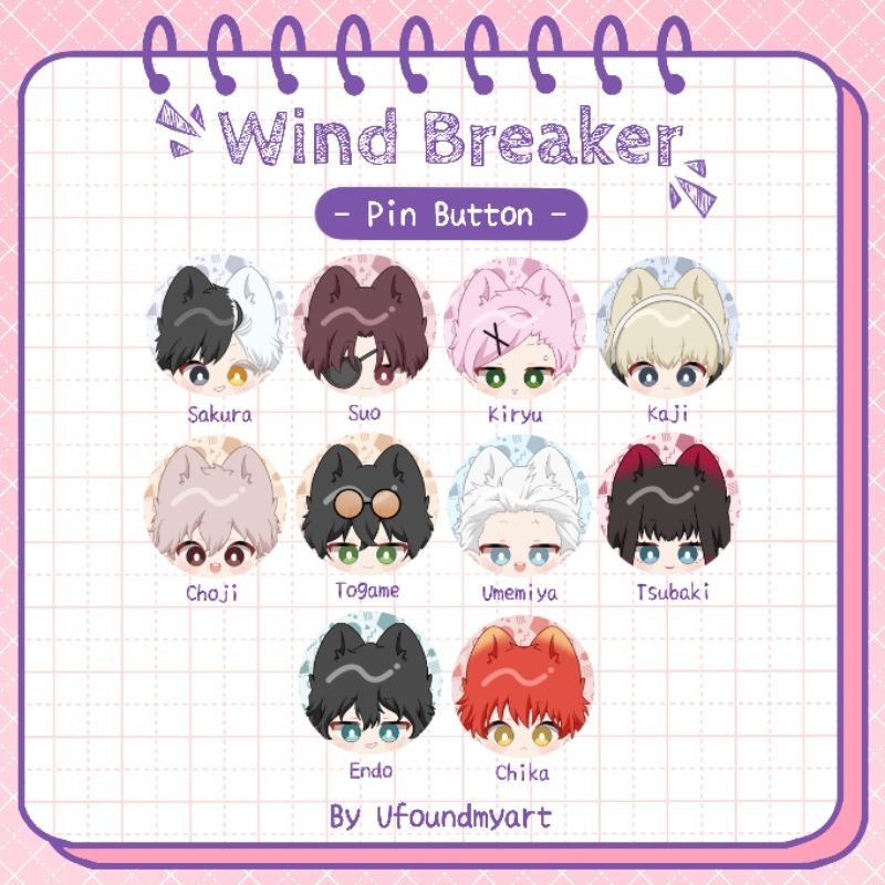 [Ufoundmyart] Pin Button Wind Breaker