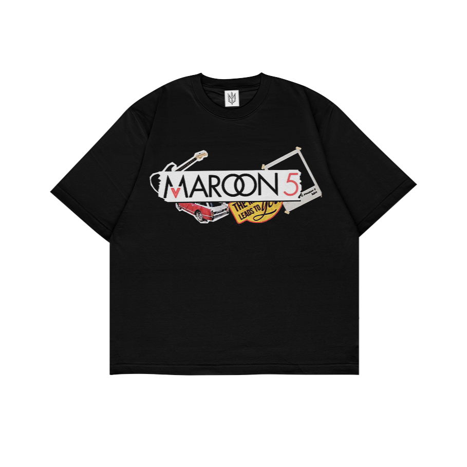 เสื้อยืด MAROON 5 FONT | เสื้อยืด OVERSIZE สีดําสไตล์ Y2K VINTAGE BOOTLEG GRUNGE | ผู้ชาย ผู้หญิง ผู