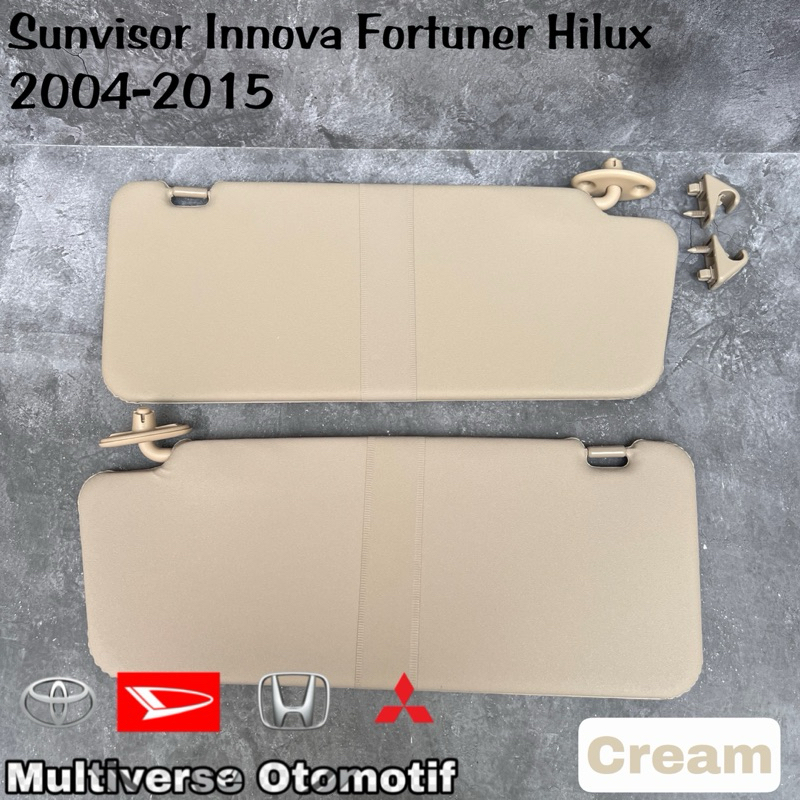 Sunvisor Innova Fortuner Hilux 2004-2015 Original Toyota Cream Ash
