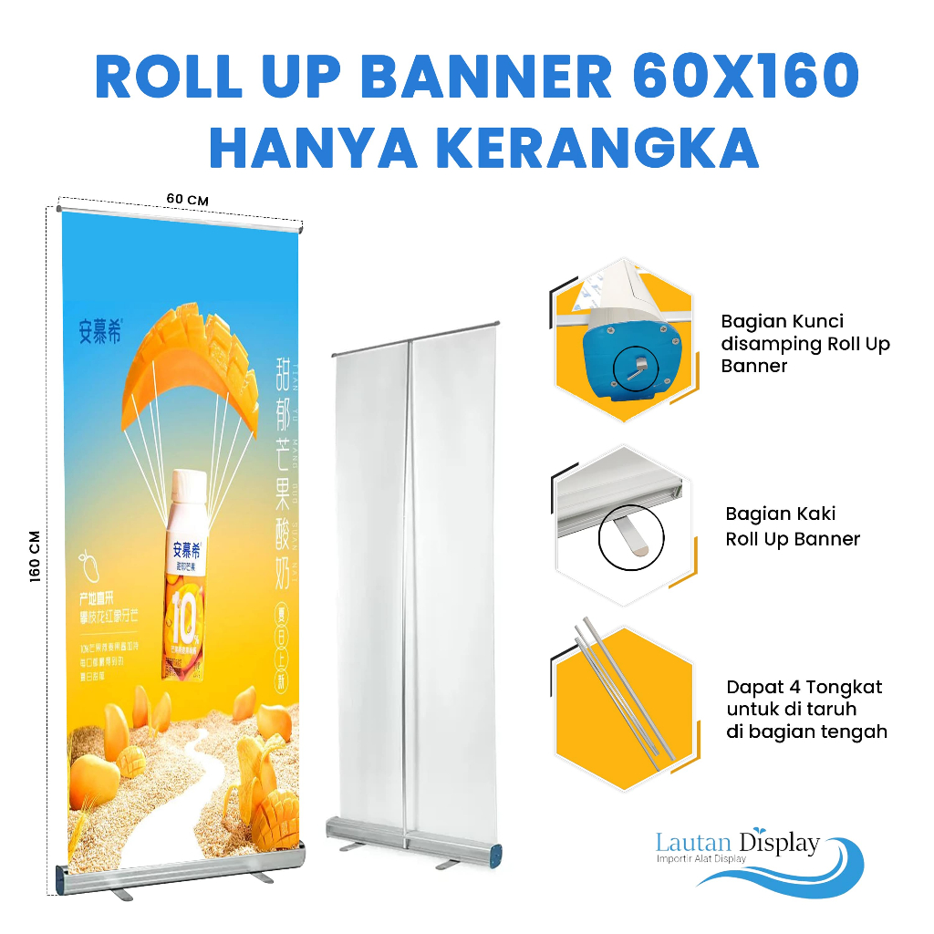 Standing Roll Up Banner 60x160 Cm ขาตั้งอลูมิเนียมยืนแบนเนอร์ 80x200 ซม. เสา (FRAME เท่านั้น)