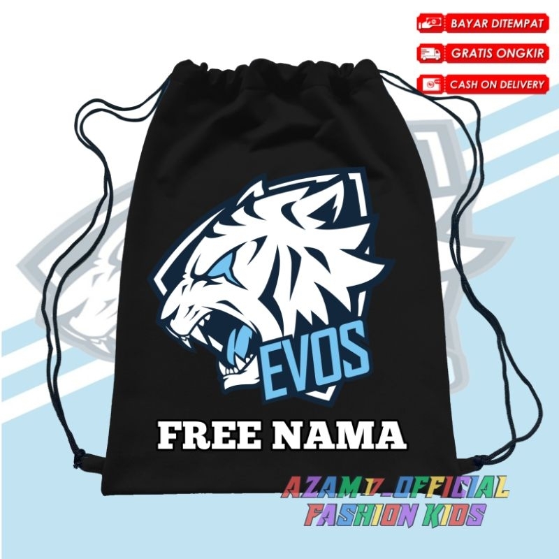 Evos Esport Childrens String Bag Drawstring Bag ชื่อฟรี/Evos Esport Mobile Legends Drawstring Backpa