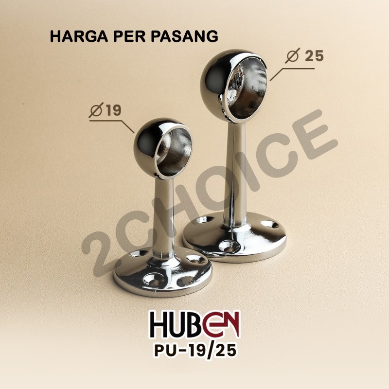 (1 คู่) HUBEN PU-25 BRACKET TIP POLE 25MM / | HUBEN PU PIPE HANGING BRACKET 25 1 นิ้ว 25mm PER PAIR