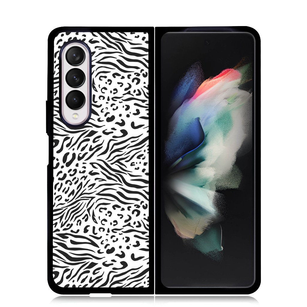 Samsung Z FOLD Series 7 6 5 4 3 Durable Plastic Hardcase Galaxy Phone ลาย Zebra Skin
