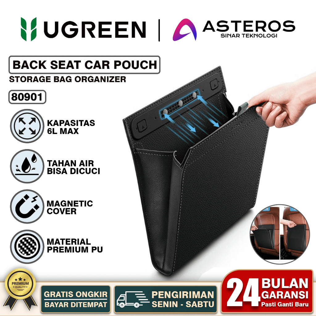 UGREEN Organizer Car Storage Bag Back Seat Pocket Car Back Seat Bag 80901