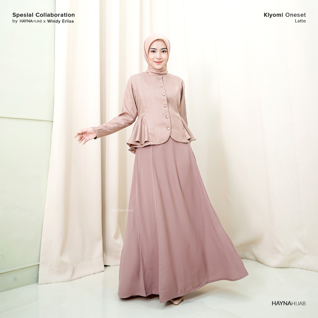 HAYNA X Windy Erlisa Kiyomi One Set Blouse Skirt (Latte) - ชุดสูทผู้หญิง Top Blazer Suit Skirt