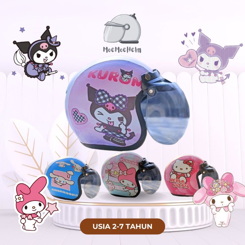 หมวกกันน็อคเด็ก 2 3 4 5 6 7 ปี Bogo Sanrio Kuromi Melody CinnamorollLotso Hello Kitty Viral Paud โรงเรียนอนุบาล SD ชายหญิง
